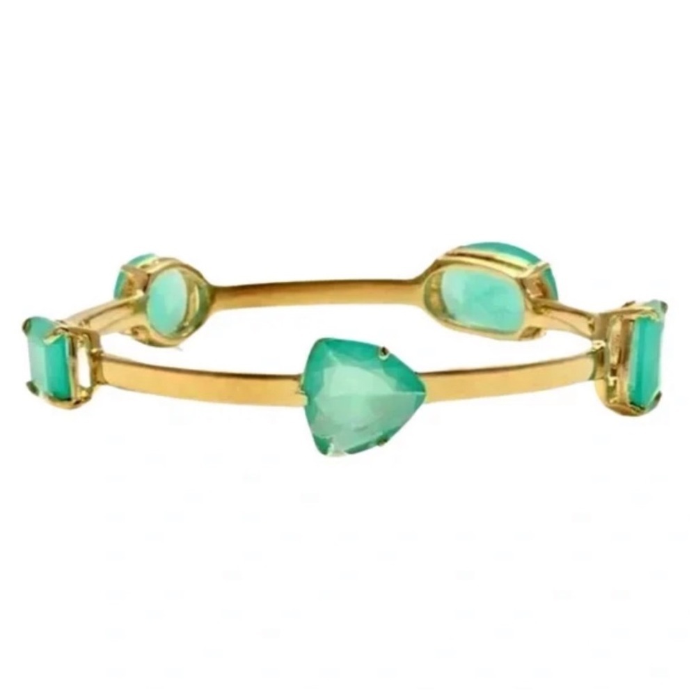 KATE SPADE • Beryl Green Squared Away Stone Bracelet Bangle
